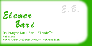 elemer bari business card